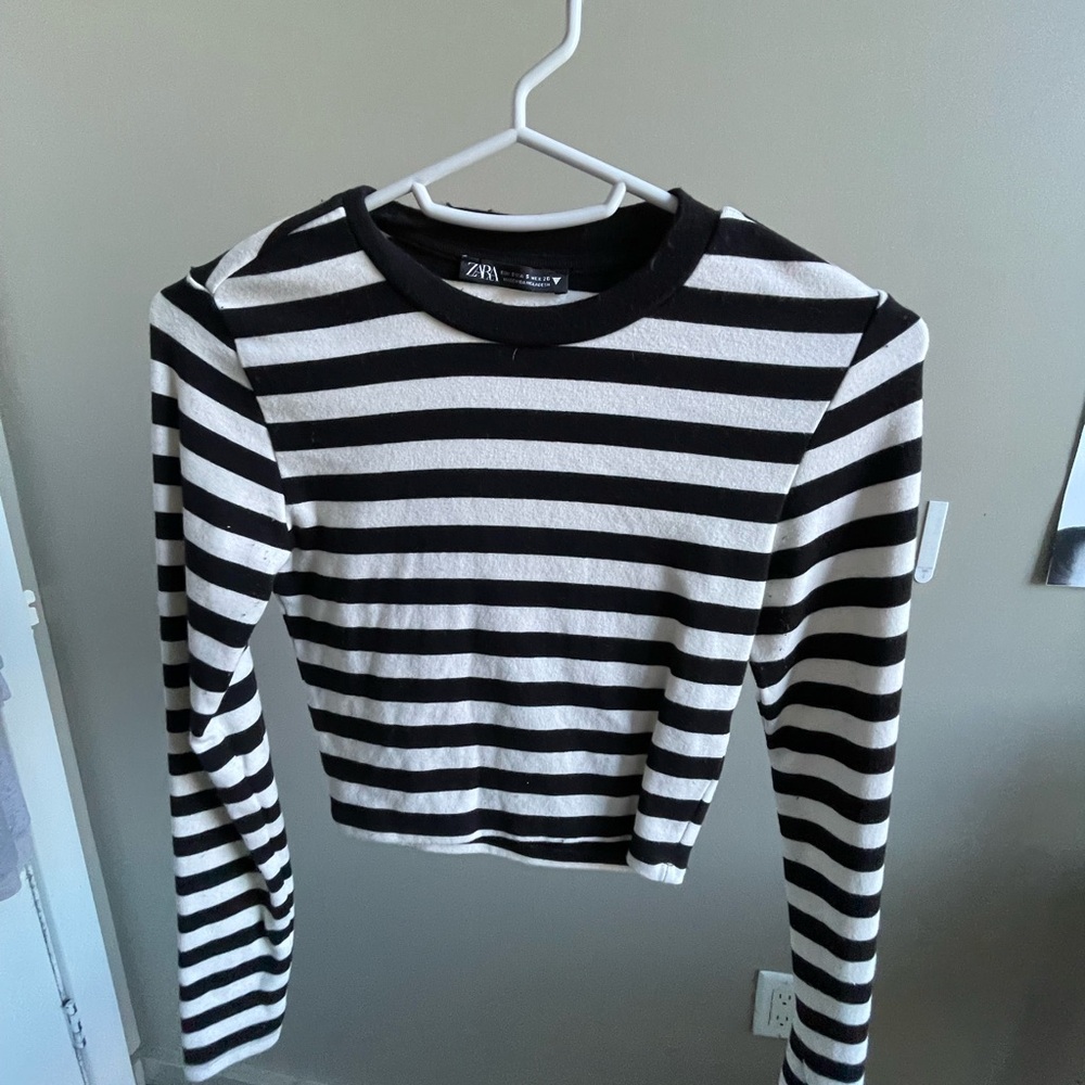 Zara Monochrome Striped Top